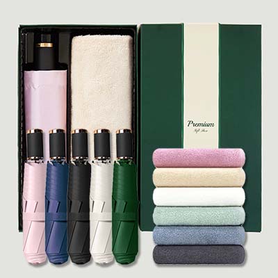 라이트핏 블랙골드그립 3단수동 암막양우산+송월타올라이트무지130g 우산타올 선물세트