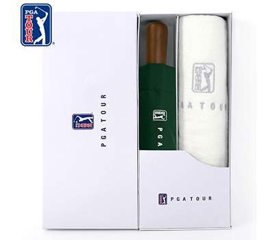 PGA 3단완전자동 빈티지우드+150g 면사타올 세트