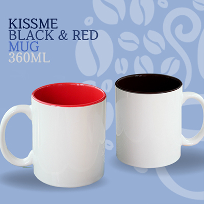 키스미 블랙&레드머그360ml